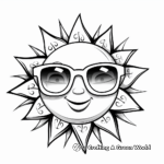 Cool Sun with Sunglasses Coloring Pages 2