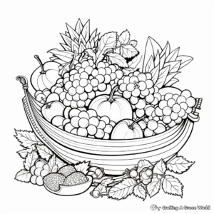 Cornucopia Extravaganza Coloring Pages for Adults 1