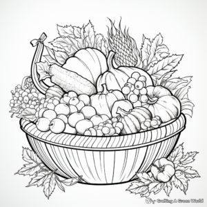 Cornucopia Extravaganza Coloring Pages for Adults 3