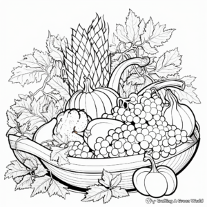 Cornucopia Extravaganza Coloring Pages for Adults 4