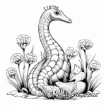Corythosaurus and Plant Life Coloring Pages 1
