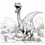 Corythosaurus Fighting for Territory Coloring Pages 3