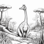 Corythosaurus in its Natural Habitat Coloring Pages 1