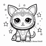 Cosmic Space Cat Coloring Pages for Artists 2