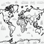 Countries And Oceans World Map Coloring Pages 1