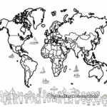 Countries And Oceans World Map Coloring Pages 2