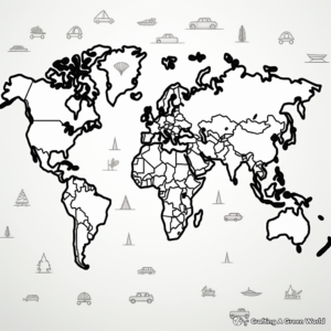 Countries And Oceans World Map Coloring Pages 4