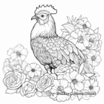 Country Style Peacock and Flowers Coloring Pages 3
