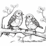Courting Wrens: Forest-Scene Coloring Pages 1