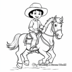 Cowboy Riding a Horse Cartoon Coloring Pages 4