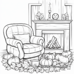 Cozy Autumn Fireplace Coloring Sheets 1