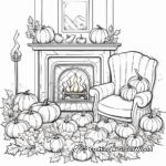 Cozy Autumn Fireplace Coloring Sheets 2
