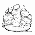 Cozy Cat Pack Sleeping Coloring Pages 4