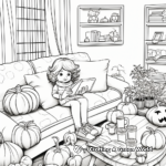 Cozy Fall Indoor Life Coloring Pages 1