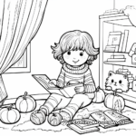 Cozy Fall Indoor Life Coloring Pages 4