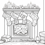 Cozy Fireplace and Stockings Coloring Pages 1