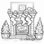 Cozy Fireplace and Stockings Coloring Pages 2