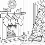 Cozy Fireplace and Stockings Coloring Pages 3