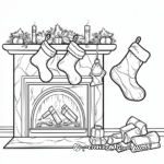 Cozy Fireplace and Stockings Coloring Pages 4
