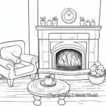 Cozy Fireplace Winter Solstice Coloring Pages 1