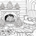 Cozy Fireplace Winter Solstice Coloring Pages 3