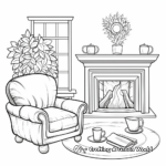 Cozy Fireplace Winter Solstice Coloring Pages 4