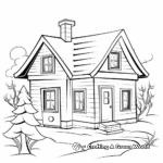 Cozy Winter Cabin Coloring Pages 3