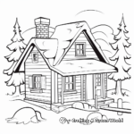 Cozy Winter Cabin Coloring Pages 4