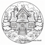 Cozy Winter Cabin Mandala Coloring Pages 1