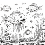 Creation of Sea Creatures Coloring Pages 1
