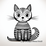 Creative Abstract Striped Cat Coloring Pages 1