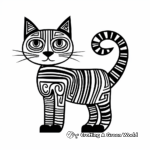 Creative Abstract Striped Cat Coloring Pages 2