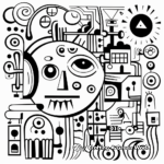 Creative Abstract Vector Coloring Pages 1
