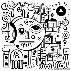 Creative Abstract Vector Coloring Pages 1