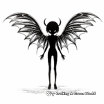 Creative Bat Wings Silhouettes Coloring Page 1