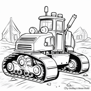 Creative Bulldozer Artistic Coloring Pages 2