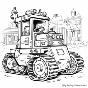 Creative Bulldozer Artistic Coloring Pages 4
