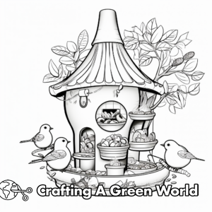 Bird Feeder Coloring Pages - Free &amp; Printable!