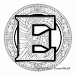 Creative Letter E Mosaic Coloring Pages 1