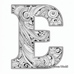 Creative Letter E Mosaic Coloring Pages 4