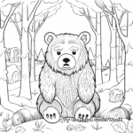 Creepy Bear in the Woods Coloring Pages 1