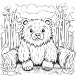 Creepy Bear in the Woods Coloring Pages 3