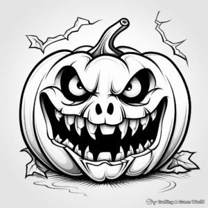 Creepy Crawly Spider and Jack o Lantern Coloring Pages 2