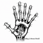 Creepy Gothic Skeleton Hand Coloring Pages 1