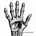 Creepy Gothic Skeleton Hand Coloring Pages 2