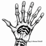 Creepy Gothic Skeleton Hand Coloring Pages 3