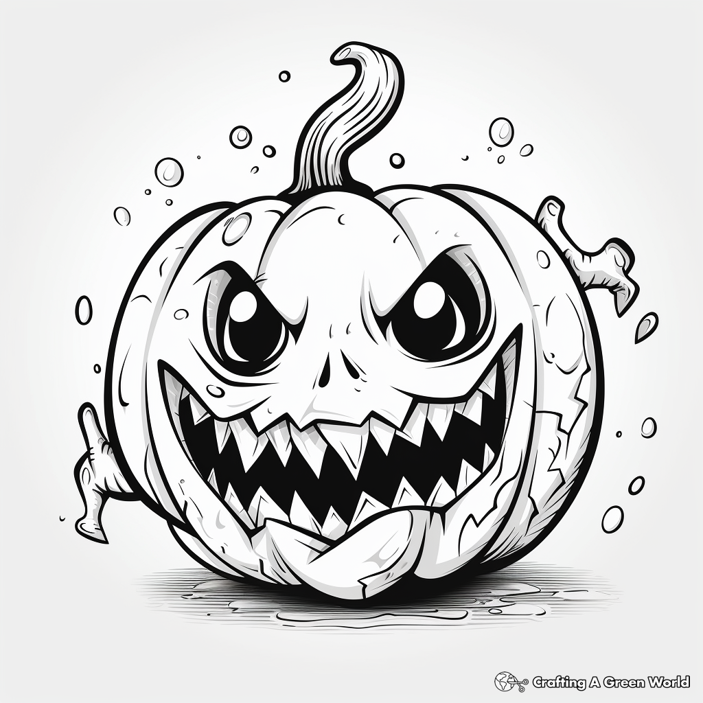Creepy Halloween Pumpkin Coloring Pages 3