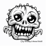 Creepy Laughing Skull Coloring Pages for Kids 4