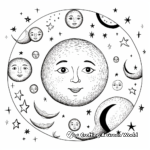 Crescent to Full Moon Phases Coloring Pages 3