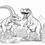 Cretaceous Clash: Giganotosaurus vs. Mapusaurus Coloring Pages 3